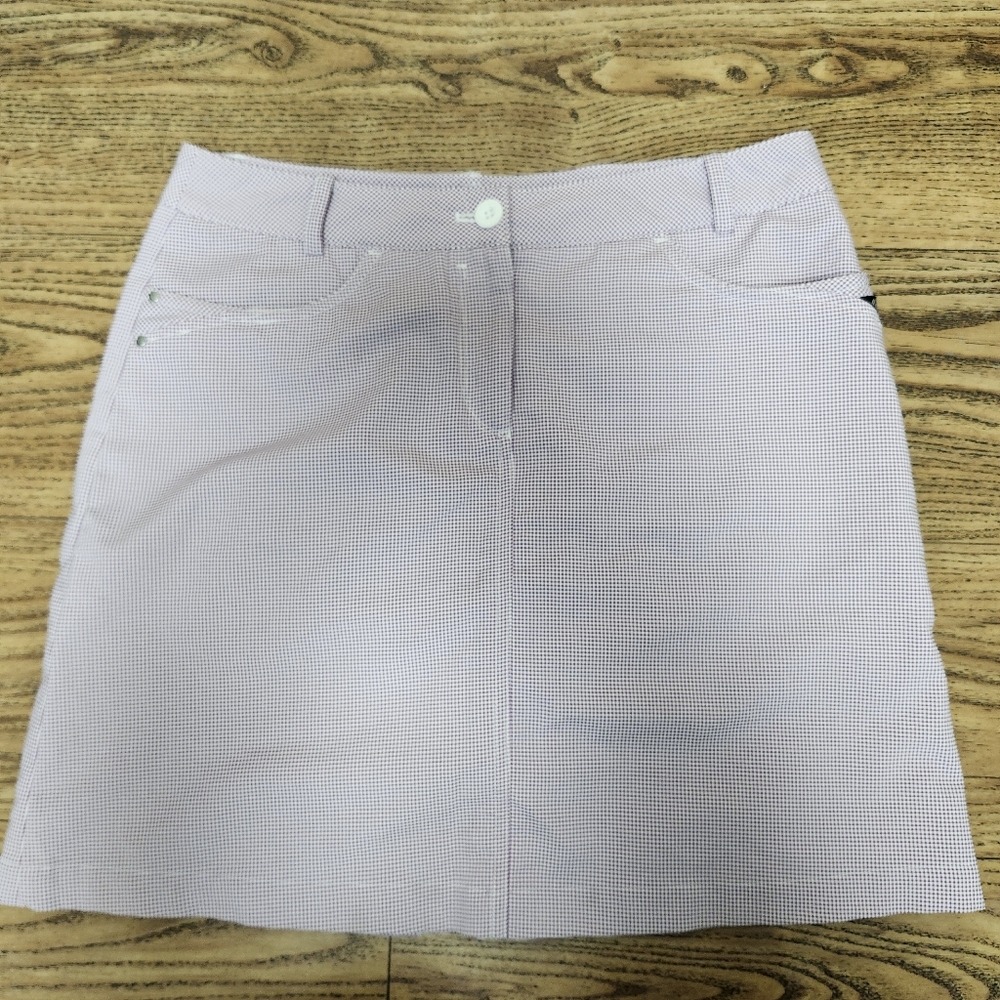 N'vo By Lanctot Size 6 Women's Golf Skirt/Skort  Lavender White Gingham Plaid EC